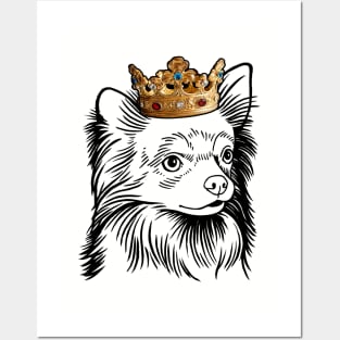 Longhaired Chihuahua Dog King Queen Wearing Crown Posters and Art